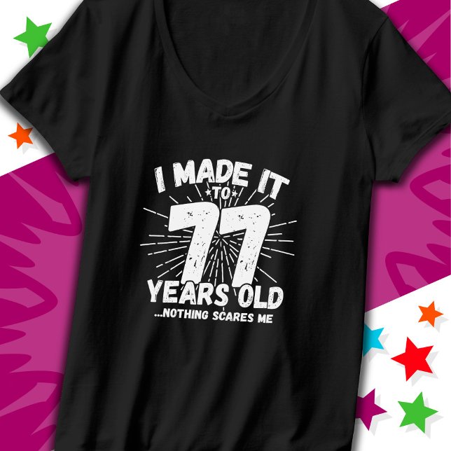 Camiseta Sarcástico de 77 anos Meme Engraçado 77º aniversár (Criador carregado)
