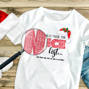 Camiseta Sarcástico Lista travessa de Natal Engraçado