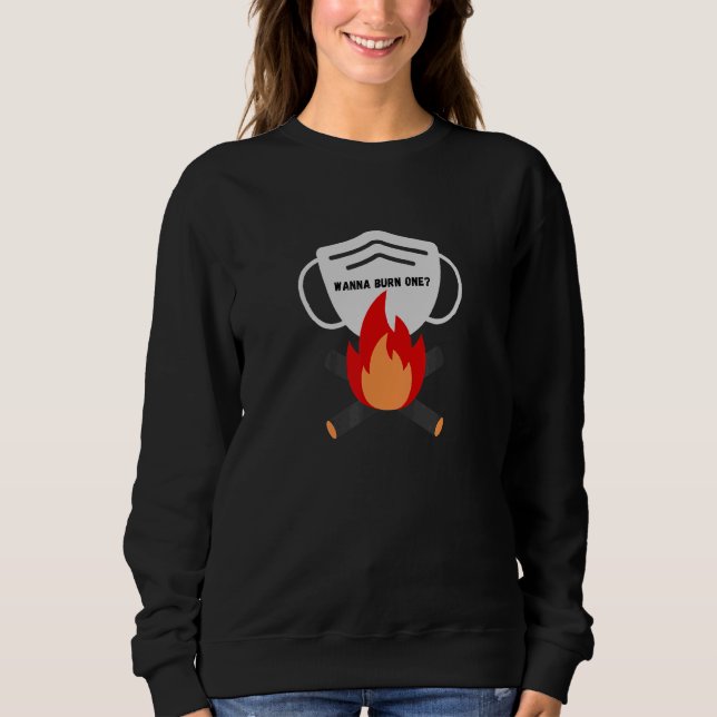 Camiseta Sarcástico quer queimar uma máscara (Frente)