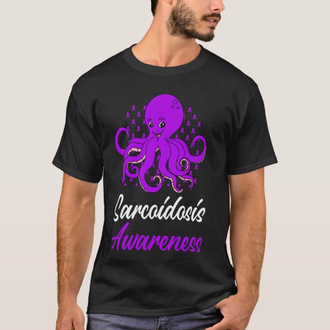 Camiseta Sarcoidose Sensibilização Engraçada Octopus Puro A (Frente)