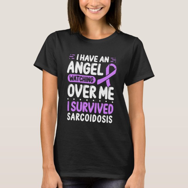 Camiseta Sarcoidose Sensibilização Fita Roxa I Angel (Frente)