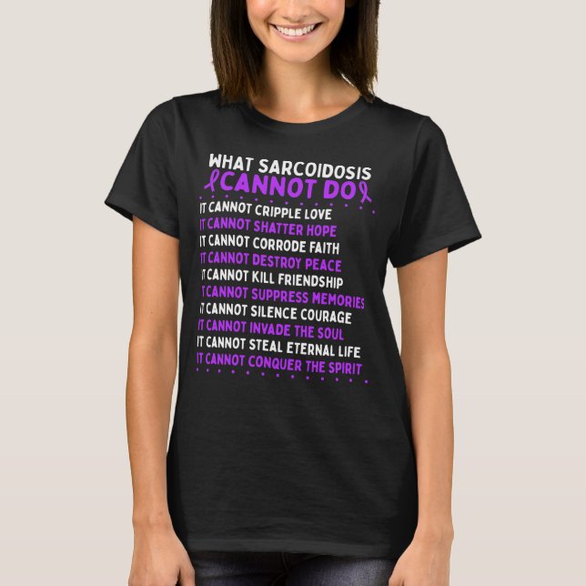 Camiseta Sarcoidosis Awareness Fighter Warrior Ribbon (Frente)