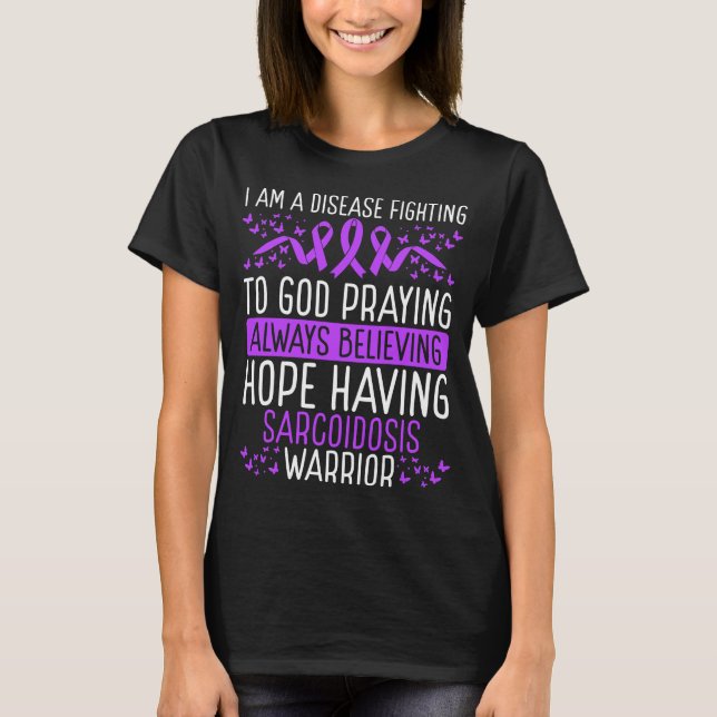 Camiseta Sarcoidosis Warrior Disease Awareness Ribbon (Frente)