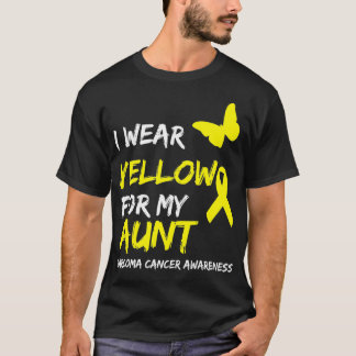 Camiseta Sarcoma Cancer Fita Eu Visto Amarelo para minha ti