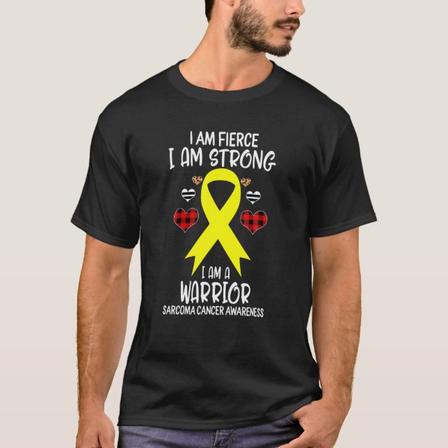 Camiseta Sarcoma - Fita de Consciência do Cancer Eu Sou For (Frente)