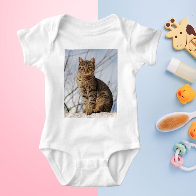 Camiseta Sarda Tabby Cat (Mackerel Tabby Cat Baby Bodysuit)