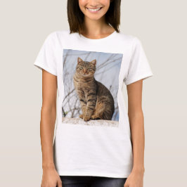 Camiseta Sarda Tabby Cat Camisa-T feminina