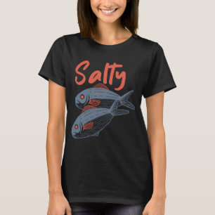Camiseta Sardinha Salgada Retro Peixe Estética Azul Vintage