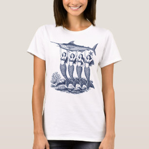 Camiseta Sardinha Sereia Peixe Enlatado Vintage