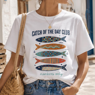 Camiseta Sardinhas Retrô do Clube da Captura do Dia Gráfico