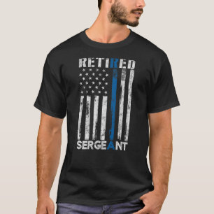 Camiseta Sargento aposentado presente da polícia Thin Blue