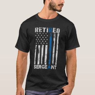 Camiseta Sargento aposentado presente da polícia Thin Blue