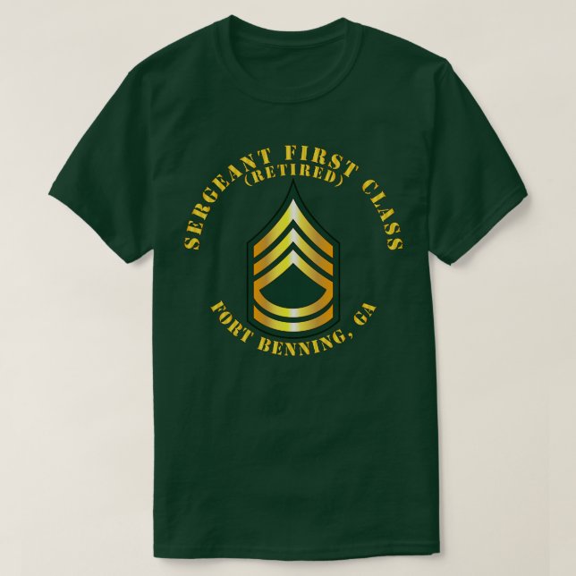 Camiseta Sargento de Primeira Classe S, Fort Benning GA (Frente do Design)