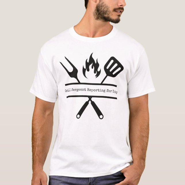 Camiseta Sargento Grill A Apresentar-Se Para Dever (Frente)