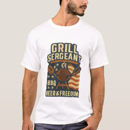 Camiseta Sargento Grill - CHURRASCO, Cerveja e Liberdade