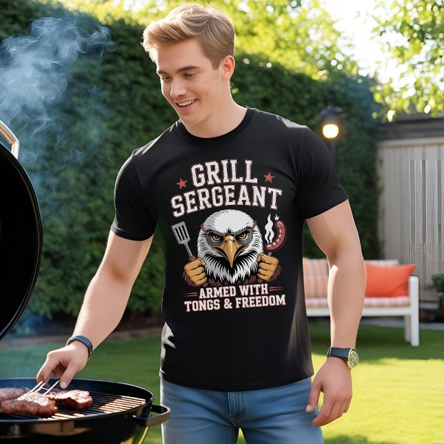 Camiseta Sargento Grill: CHURRASCO Patriótico (Criador carregado)