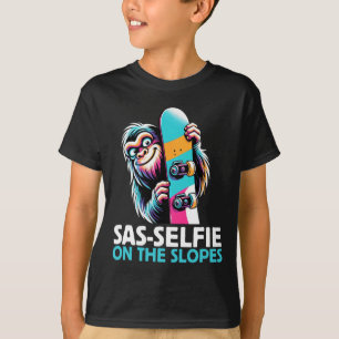 Camiseta Sas-Selfie Na Neve De Pé Grande Snowboard Dos Slop