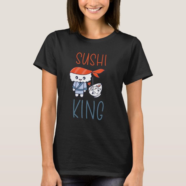 Camiseta Sashimi Comida japonesa Sushi King Salmon Sushi (Frente)