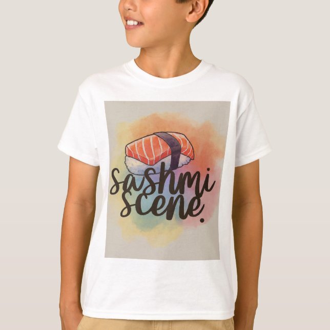 Camiseta Sashimi Sashimi Scene Watercolor Tee (Frente)