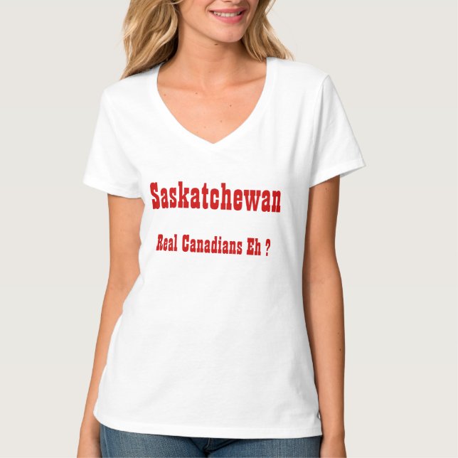 Camiseta Saskatchewan canadenses reais (Frente)