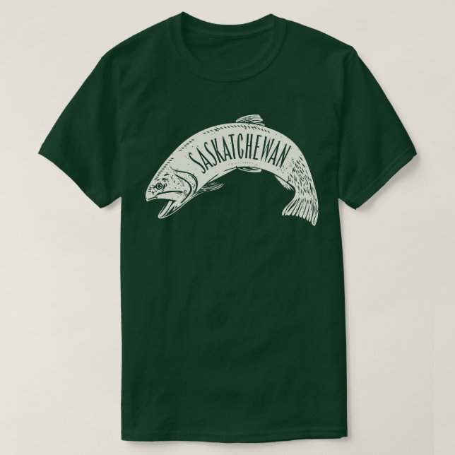 Camiseta Saskatchewan Fish Wordmark Tan (Frente do Design)