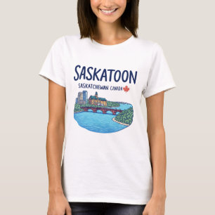 Camiseta Saskatoon Saskatchewan Canadá Linda Vista Aérea