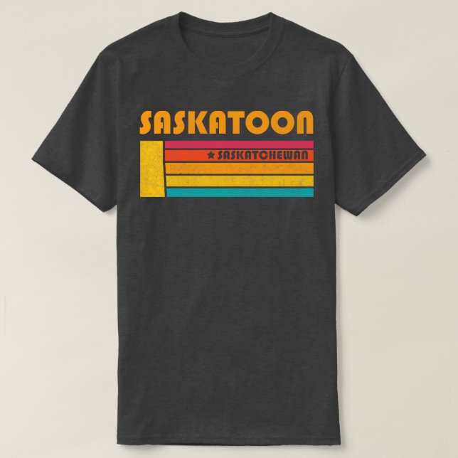 Camiseta Saskatoon Saskatchewan Canada Vintage em stress S (Frente do Design)