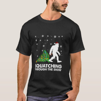 Camiseta Sasquatch Bigfoo Esmagando através da neve Chris