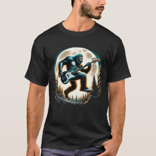Camiseta Sasquatch Bigfoot tocando violão de assento no Che