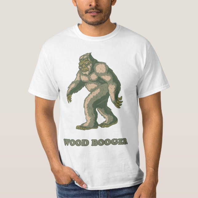 Camiseta Sasquatch: Booger de madeira (Frente)