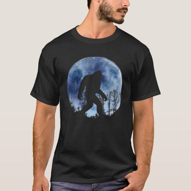Camiseta Sasquatch cheio lua de caminhada T Shirt (Frente)