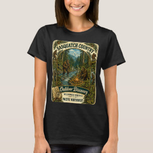 Camiseta Sasquatch pé grande país acampamento ao ar livre p