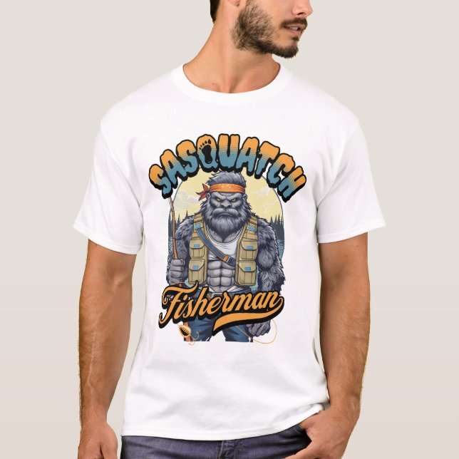 Camiseta Sasquatch Pescador (Frente)