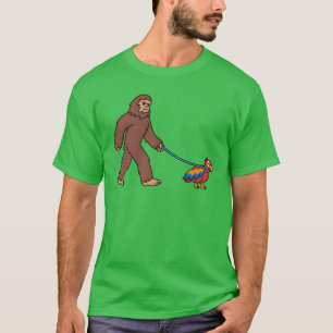 Camiseta Sasquatch Walking Parrot Bird retro amigos