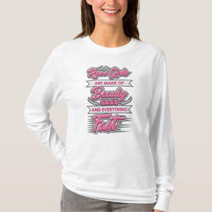 Camiseta Sass da beleza das meninas da raça e presente
