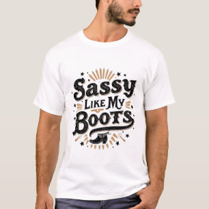 Camiseta Sasson Como Meu Botas Engraçado Cowboy Ocidental