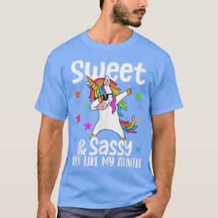 Camiseta Sassy Como Minha Tia Dabbing Unicorn