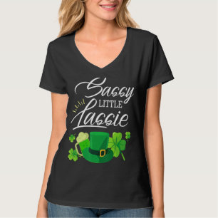 Camiseta Sassy Little Lassie Dia de São Patrício Engraçado