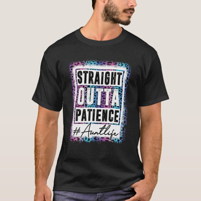 Camiseta Sassy Mom Straight Outta Patience Leopard Mom Life (Frente)