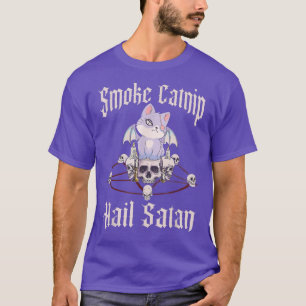Camiseta Satã de granizo Gótica de Catnip de Cigarro Cat Pe