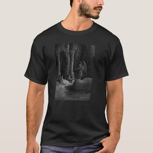 Camiseta Satã fala com Sin e Death Gustave Dore (Frente)