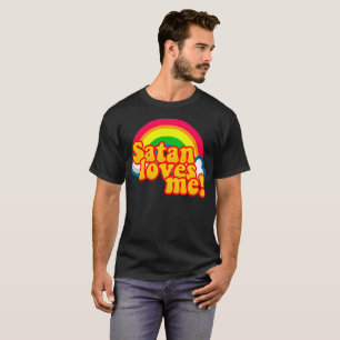 Camiseta Satã Me Ama Arco-Íris - Tee Anti-Religião Ateísmo