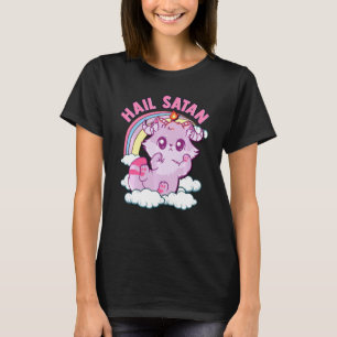 Camiseta Satã Satanás Engraçado Gatinho Gato-Arco-Íris Cute