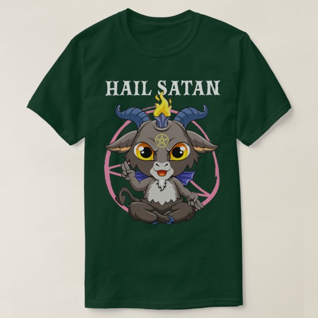 Camiseta Satã Satânica Baphomet Pentagram Occulto Diabo (Frente do Design)