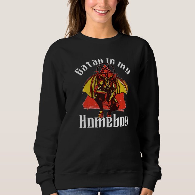 Camiseta Satan É Meu Parceiro  Satanista Satanismo Baphomet (Frente)