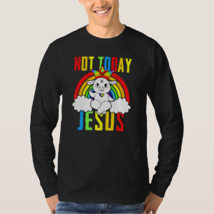 Camiseta Satanás Goat Não Hoje Jesus Rainbow Satanás