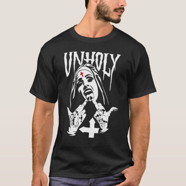 Camiseta Satanás Nun Tattoos Unholys 1 (Frente)
