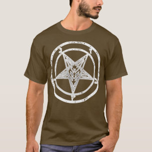 Camiseta Satanás Pentagrama Baphomet Black Goat Head Satã S