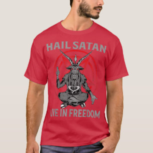 Camiseta Sataninsm Pentagram Da Liberdade Da Satã De Viva