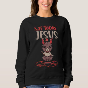Camiseta Satanismo Bafometo Cabra Pentagrama Não Hoje Jesu
